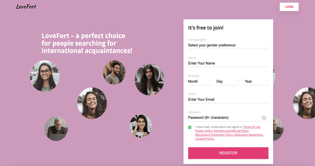 LoveFort sign up